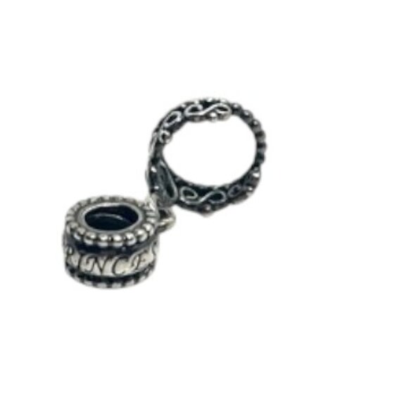 PANDORA 925 ALE CROWN MY PRINCESS CHARM STERLING SILVER TIARA HEART BEAD - Picture 9 of 13